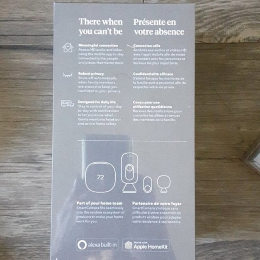 Ecobee SmartCamera+SmartSensor Home Security System w/6mo.Monitoring Sub - Picture 5 of 7